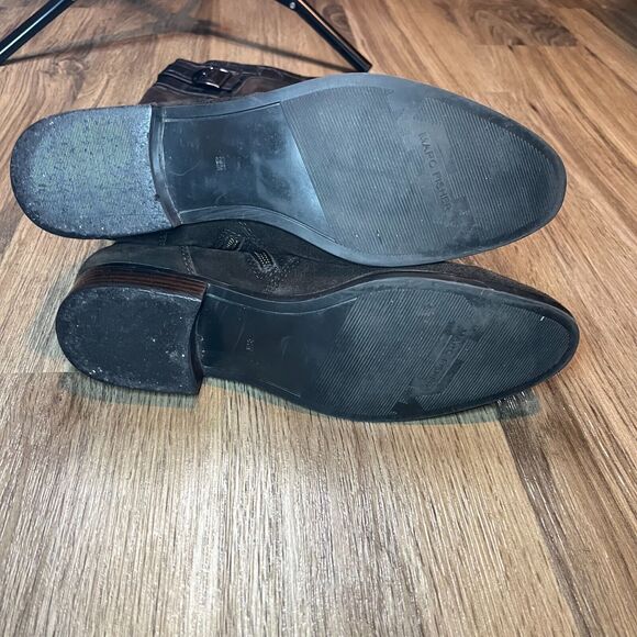 Marc Fisher Axel Boots Brown Suede Leather‎ Riding Heeled Size 8.5M - Picture 10 of 11